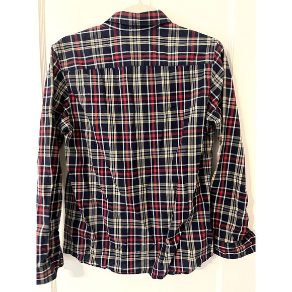 APC Mens Casual Check Shirt Dark Navy Plaid Button Up Size XS - Picture 3 of 6